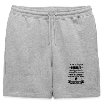 Super Pongiste Tennis de Table Ping-Pong Ping Pong - Short de survêtement homme premium - gris chiné - Devant - AI Model Male 178 light (178cm)
