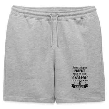 Pas parfait mais super skieur - Short de survêtement homme premium - gris chiné - Devant - AI Model Male 178 light (178cm)