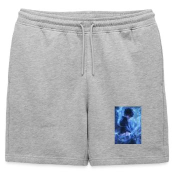 Flamme Azur Fantaisie - Short de survêtement homme premium - gris chiné - Devant - AI Model Male 178 light (178cm)