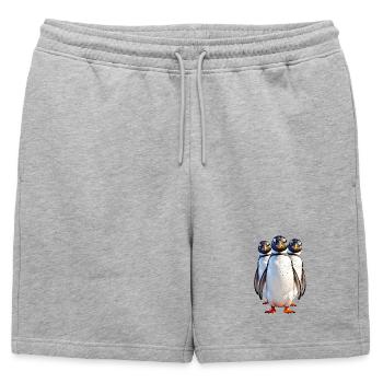 Penguin - Mens' Premium Organic Sweatshorts - heather grey - Front - AI Model Male 178 light (178cm)