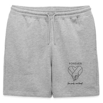 Two Souls One Heart - Forever Valentine Minimalist - Short de survêtement homme premium - gris chiné - Devant - AI Model Male 178 light (178cm)