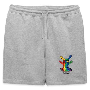 Illustration de l’énigme de l’autisme : Fondre l’arc-en-ciel - Short de survêtement homme premium - gris chiné - Devant - AI Model Male 178 light (178cm)