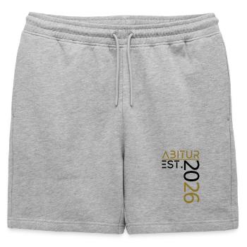 Abitur 2026 - Short de survêtement homme premium - gris chiné - Devant - AI Model Male 178 light (178cm)