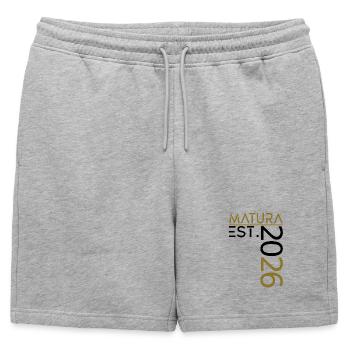 Maturité 2026 - Short de survêtement homme premium - gris chiné - Devant - AI Model Male 178 light (178cm)