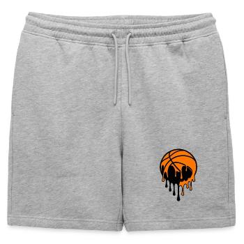 Dripping Basketball Street Art Design - Mens' Premium Organic Sweatshorts - heather grey - Front - AI Model Male 178 light (178cm)