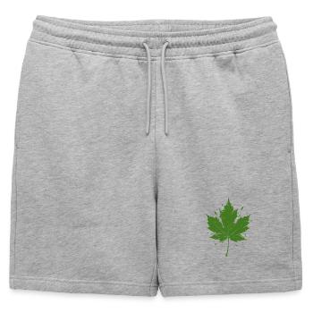 Green Maple Leaf with Splashes - Mens' Premium Organic Sweatshorts - heather grey - Front - AI Model Male 178 light (178cm)