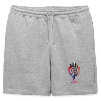 Jeux de fléchettes #darts #sport - Short de survêtement homme premium - gris chiné - Devant - AI Model Male 178 light (178cm)