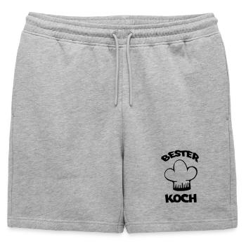 Meilleur chef - Short de survêtement homme premium - gris chiné - Devant - AI Model Male 178 light (178cm)