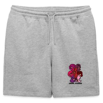 Girl Grrrl power riot 7 ladies hairdresser Hair 90s - Mens' Premium Organic Sweatshorts - heather grey - Front - AI Model Male 178 light (178cm)