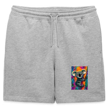 Koala - Mens' Premium Organic Sweatshorts - heather grey - Front - AI Model Male 178 light (178cm)