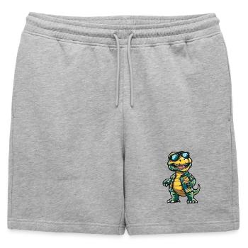 Dinosaur T-Rex Comic Holiday - Short de survêtement homme premium - gris chiné - Devant - AI Model Male 178 light (178cm)