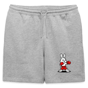 Boxe au lièvre - Short de survêtement homme premium - gris chiné - Devant - AI Model Male 178 light (178cm)