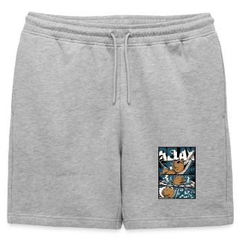 Motif de bien-être Relax Capybara - Short de survêtement homme premium - gris chiné - Devant - AI Model Male 178 light (178cm)