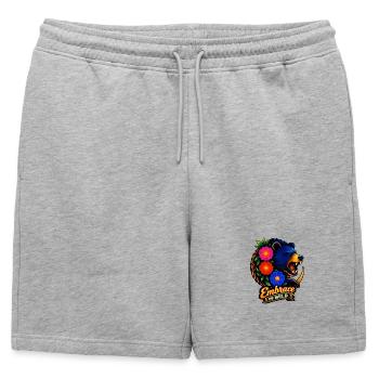 Étreinte en nature avec des fleurs - Short de survêtement homme premium - gris chiné - Devant - AI Model Male 178 light (178cm)