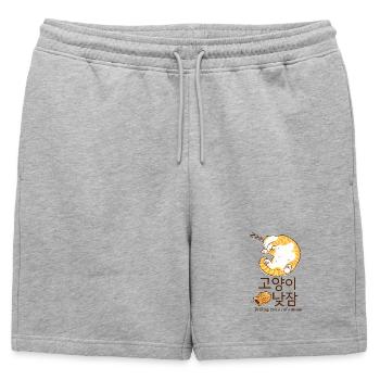 Rêve de chat coréen douillet - Short de survêtement homme premium - gris chiné - Devant - AI Model Male 178 light (178cm)