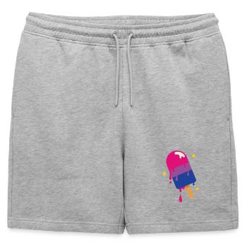 Mois de la fierté LGBTQ - Bisexuel - Short de survêtement homme premium - gris chiné - Devant - AI Model Male 178 light (178cm)