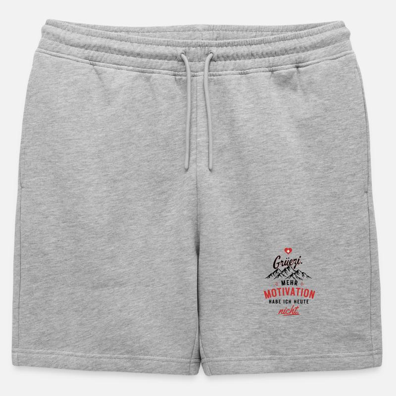 Motivation nicht – Herzrot Script - Männer Premium Organic Sweatshorts - Grau meliert
