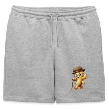 Gingembre sur un bâton - Short de survêtement homme premium - gris chiné - Devant - AI Model Male 178 light (178cm)