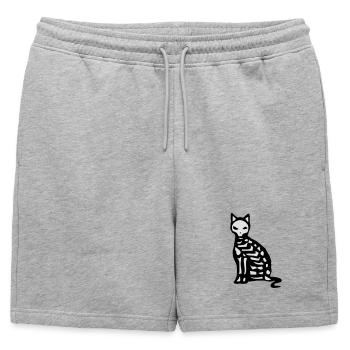 Le squelette et les os d'un chat - Short de survêtement homme premium - gris chiné - Devant - AI Model Male 178 light (178cm)