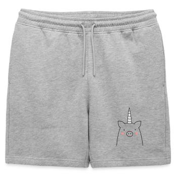 idée cadeau drôle de truie cochon licorne - Short de survêtement homme premium - gris chiné - Devant - AI Model Male 178 light (178cm)