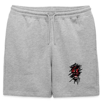 Devil horror graffiti - Mens' Premium Organic Sweatshorts - heather grey - Front - AI Model Male 178 light (178cm)