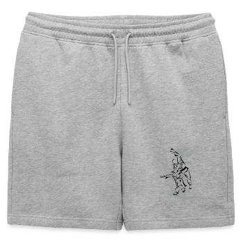 Projection martiale - Short de survêtement homme premium - gris chiné - Devant - AI Model Male 178 light (178cm)