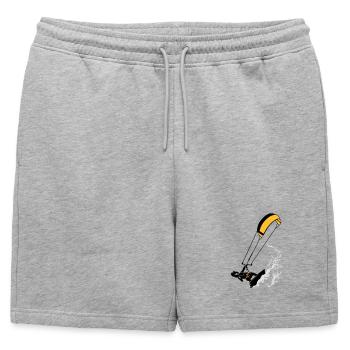 Kitesurfer and wave flex - Short de survêtement homme premium - gris chiné - Devant - AI Model Male 178 light (178cm)