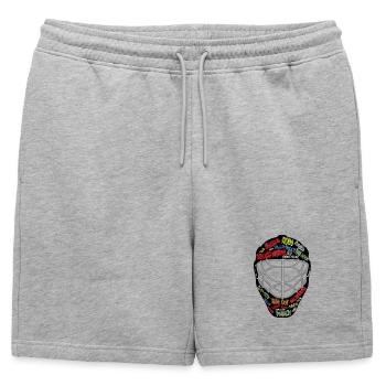 Ice hockey, goalie mask, mask - Mens' Premium Organic Sweatshorts - heather grey - Front - AI Model Male 178 light (178cm)