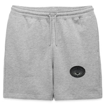 Vortex Grid Wormhole - Mens' Premium Organic Sweatshorts - heather grey - Front - AI Model Male 178 light (178cm)