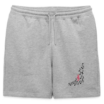 Notenschluessel mit Herz und Noten, bunt - Männer Premium Organic Sweatshorts - Grau meliert - Vorne - AI Model Male 178 light (178cm)