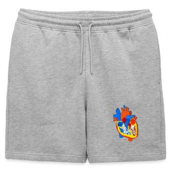Illustration d’anatomie du cœur coloré - Short de survêtement homme premium - gris chiné - Devant - AI Model Male 178 light (178cm)