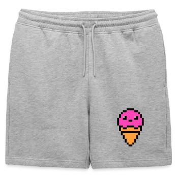 glace - Short de survêtement homme premium - gris chiné - Devant - AI Model Male 178 light (178cm)