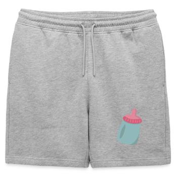 Baby bottle - Mens' Premium Organic Sweatshorts - heather grey - Front - AI Model Male 178 light (178cm)