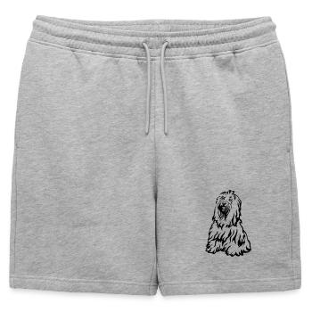 Terrier tibétain - Short de survêtement homme premium - gris chiné - Devant - AI Model Male 178 light (178cm)