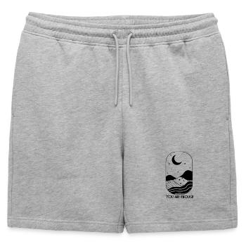 Moonlit Wave Silhouette - Mens' Premium Organic Sweatshorts - heather grey - Front - AI Model Male 178 light (178cm)