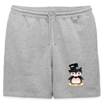Penguin Groom - KIDS - Mens' Premium Organic Sweatshorts - heather grey - Front - AI Model Male 178 light (178cm)