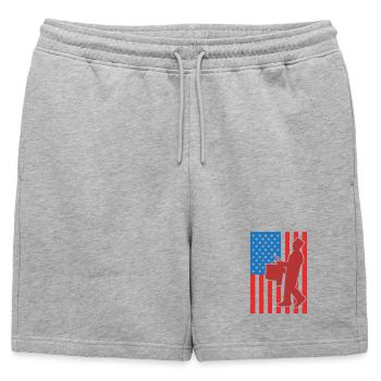 Drapeau de Drum USA - Short de survêtement homme premium - gris chiné - Devant - AI Model Male 178 light (178cm)