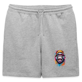 Singe cool - Short de survêtement homme premium - gris chiné - Devant - AI Model Male 178 light (178cm)