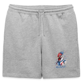Foot et Rugby, sport aux couleurs bleu blanc rouge - Short de survêtement homme premium - gris chiné - Devant - AI Model Male 178 light (178cm)