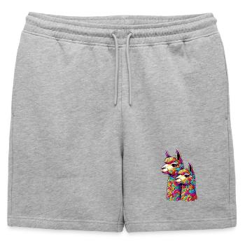 Alpaga - Short de survêtement homme premium - gris chiné - Devant - AI Model Male 178 light (178cm)