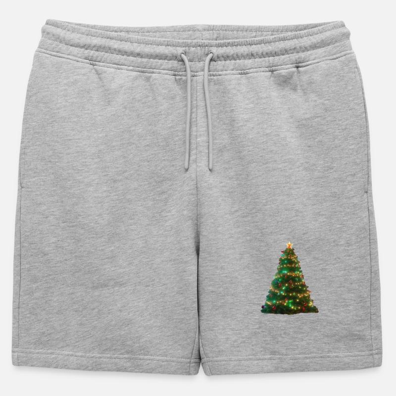 Funkelnde Weihnachtsbaumlichter - Männer Premium Organic Sweatshorts - Grau meliert