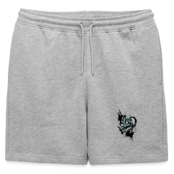 My GraffitiAlien - Männer Premium Organic Sweatshorts - Grau meliert - Vorne - AI Model Male 178 light (178cm)
