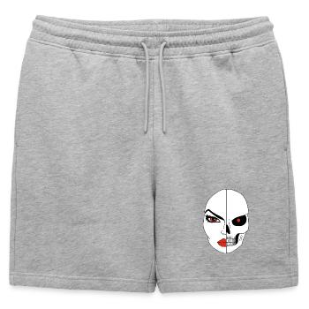 Le visage de la mort - Short de survêtement homme premium - gris chiné - Devant - AI Model Male 178 light (178cm)
