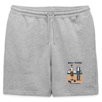 Joueur de boule - Short de survêtement homme premium - gris chiné - Devant - AI Model Male 178 light (178cm)