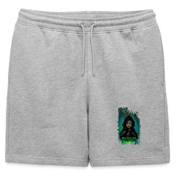 plus de café - Short de survêtement homme premium - gris chiné - Devant - AI Model Male 178 light (178cm)
