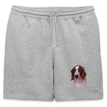 Épagneul springer gallois - Short de survêtement homme premium - gris chiné - Devant - AI Model Male 178 light (178cm)