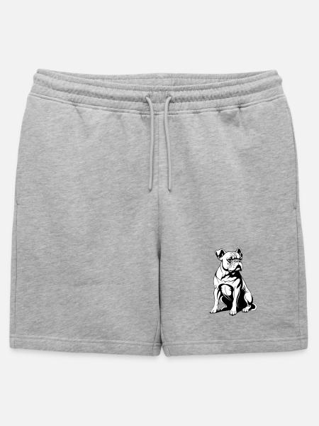 Bouledogue - Short de survêtement homme premium - gris chiné
