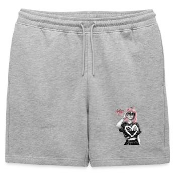 embrasse pour moi - Short de survêtement homme premium - gris chiné - Devant - AI Model Male 178 light (178cm)