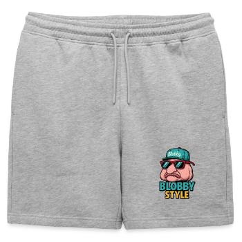T-shirt de dessins animés Blobby style - Short de survêtement homme premium - gris chiné - Devant - AI Model Male 178 light (178cm)