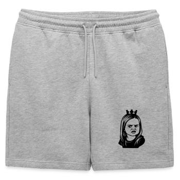 Fille mème sceptique avec couronne - Short de survêtement homme premium - gris chiné - Devant - AI Model Male 178 light (178cm)